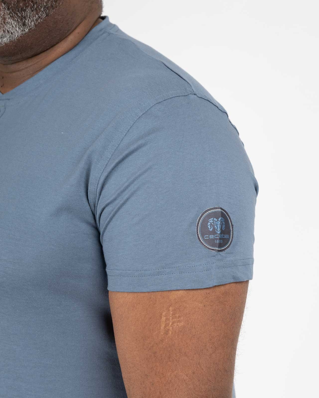 Pyjama short à carreaux grande taille bleu