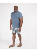 Pyjama short à carreaux grande taille bleu