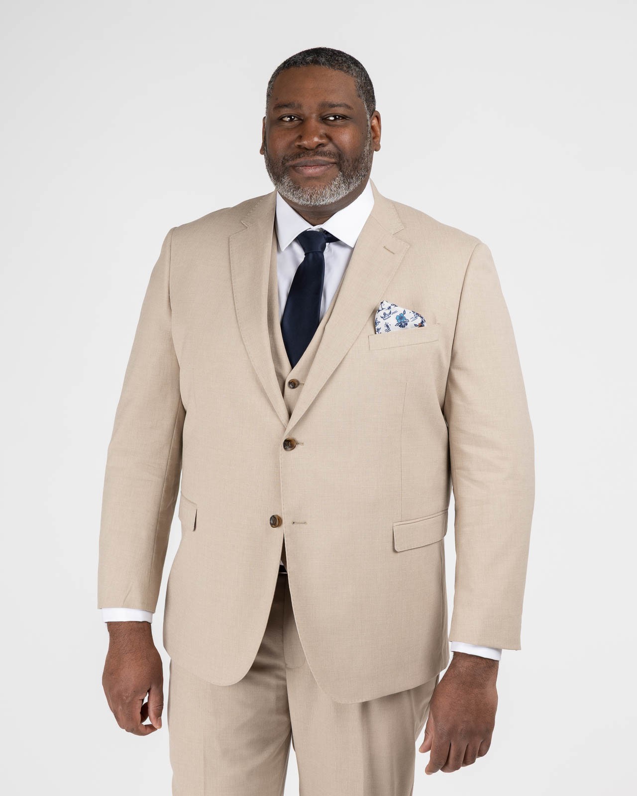 Veste de costume flammé grande taille beige