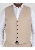 Gilet de costume flammé grande taille beige