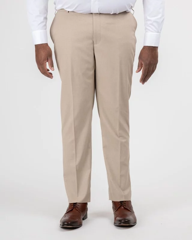 Pantalon de costume flammé grande taille beige