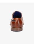 Chaussures en cuir pieds larges grande taille cognac
