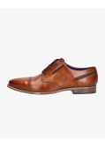 Chaussures en cuir pieds larges grande taille cognac