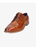 Chaussures en cuir pieds larges grande taille cognac