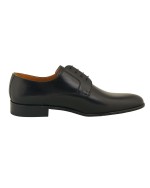 Chaussures derby noires Pieds Larges : grande taille jusqu'au 49