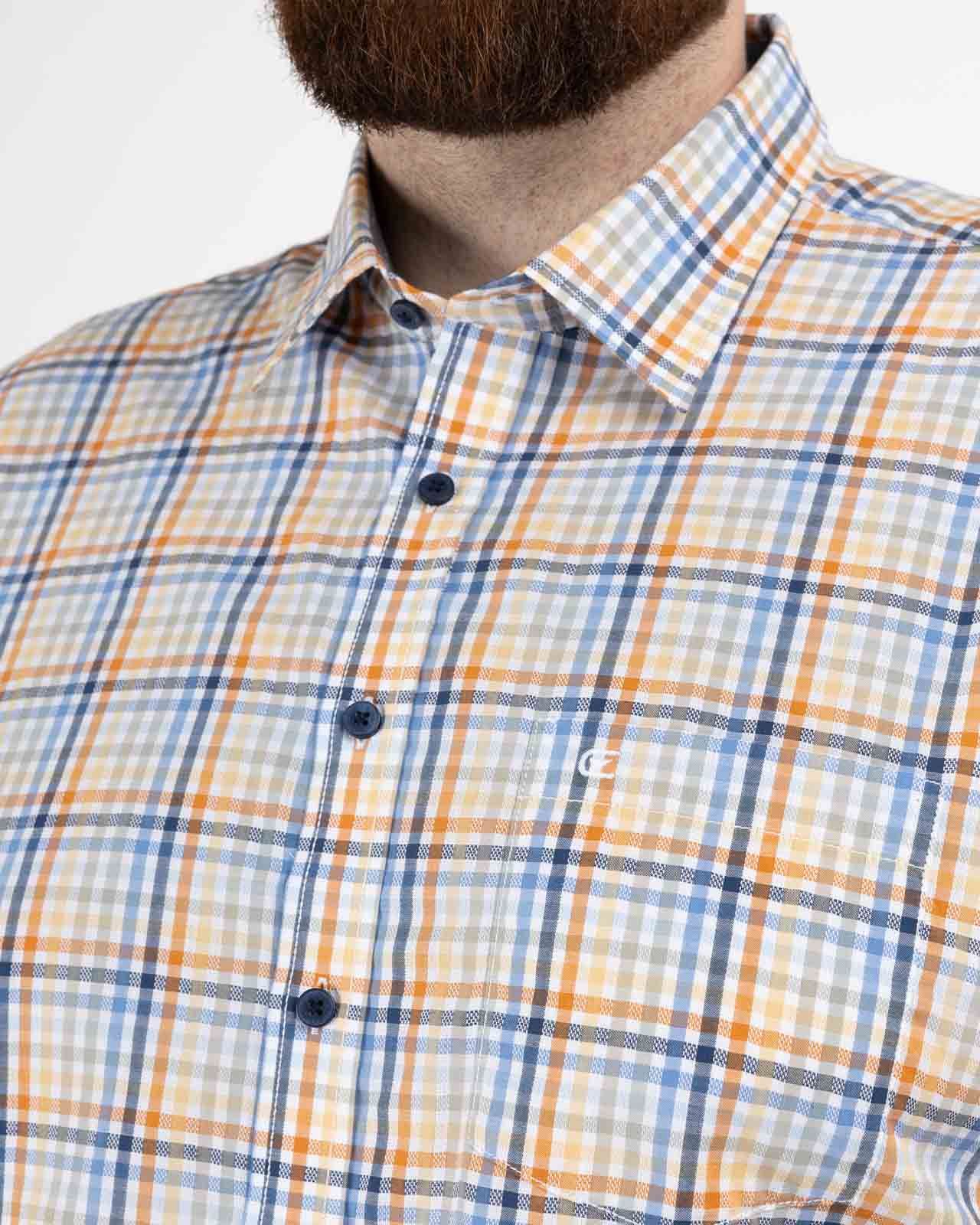 Chemisette à petits carreaux grande taille orange