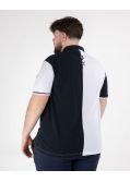Polo piqué bicolore grande taille bleu marine