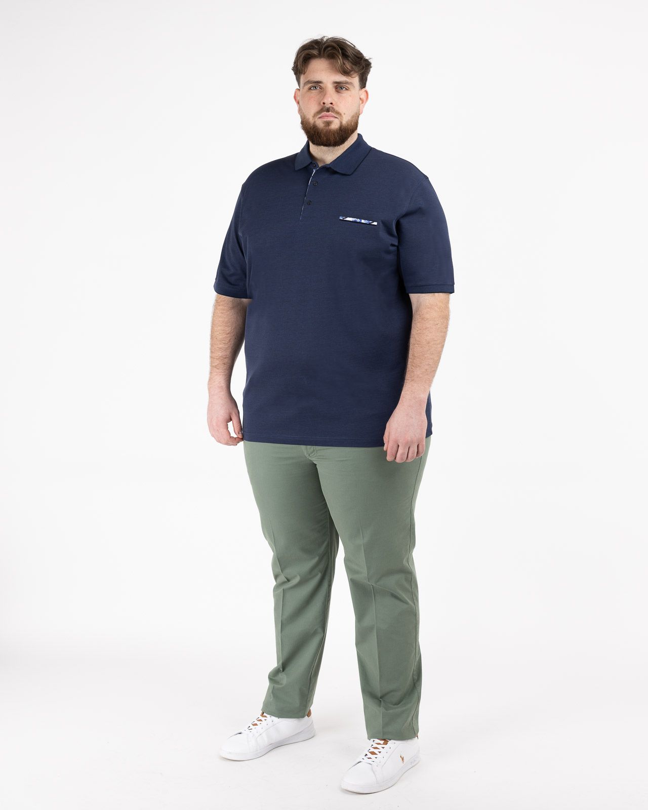Polo piqué mercerisé grande taille bleu indigo