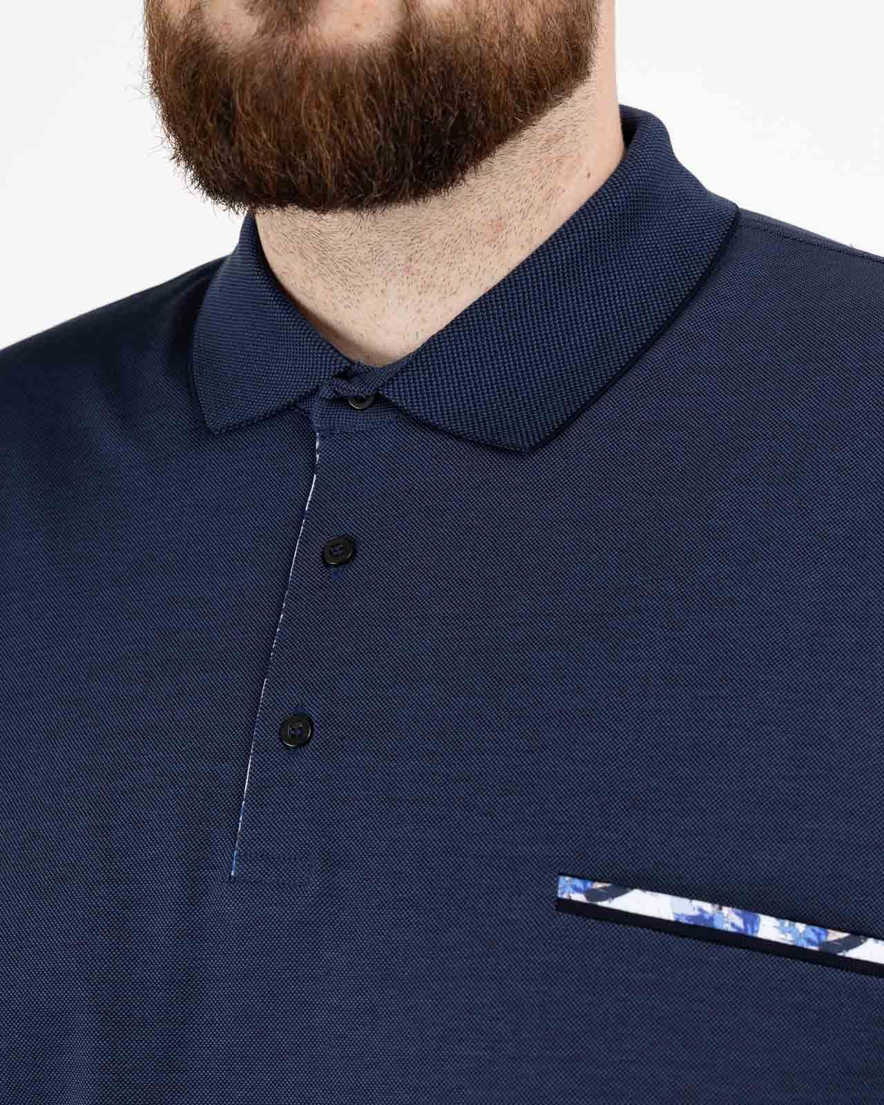 Polo piqué mercerisé grande taille bleu indigo