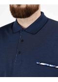 Polo piqué mercerisé grande taille bleu indigo