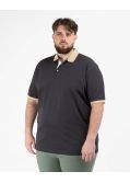 Polo piqué mercerisé grande taille anthracite