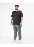 Polo piqué mercerisé grande taille anthracite