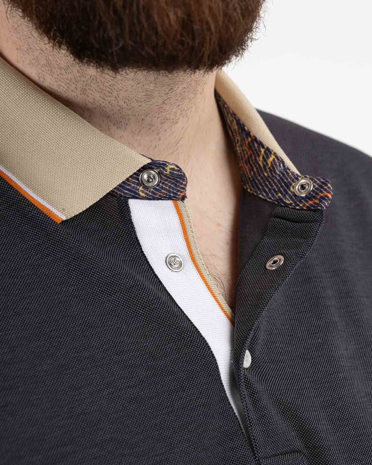 Polo piqué mercerisé grande taille anthracite