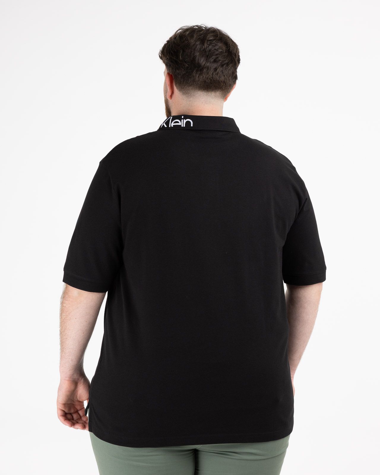 Polo jacquard grande taille noir