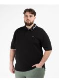 Polo jacquard grande taille noir