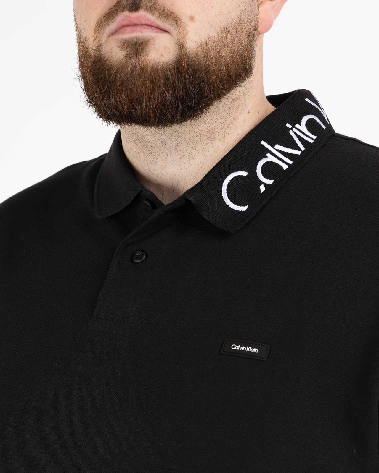 Polo jacquard grande taille noir