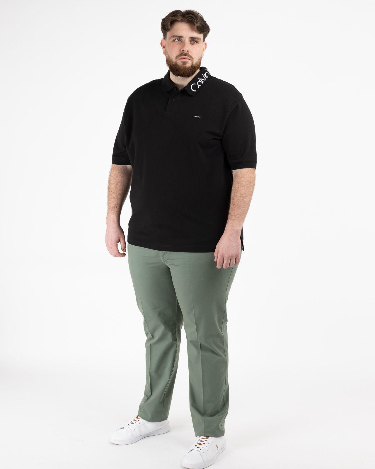 Polo jacquard grande taille noir