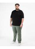 Polo jacquard grande taille noir