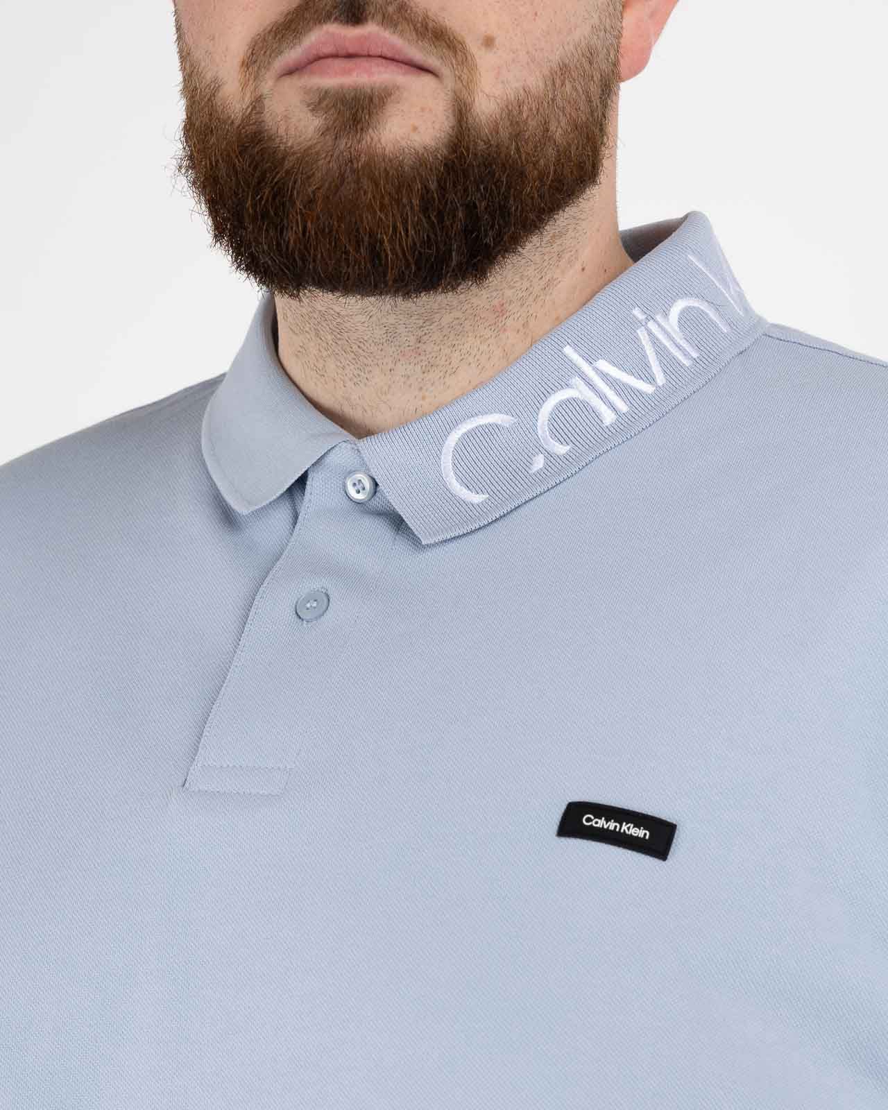 Polo jacquard grande taille bleu clair