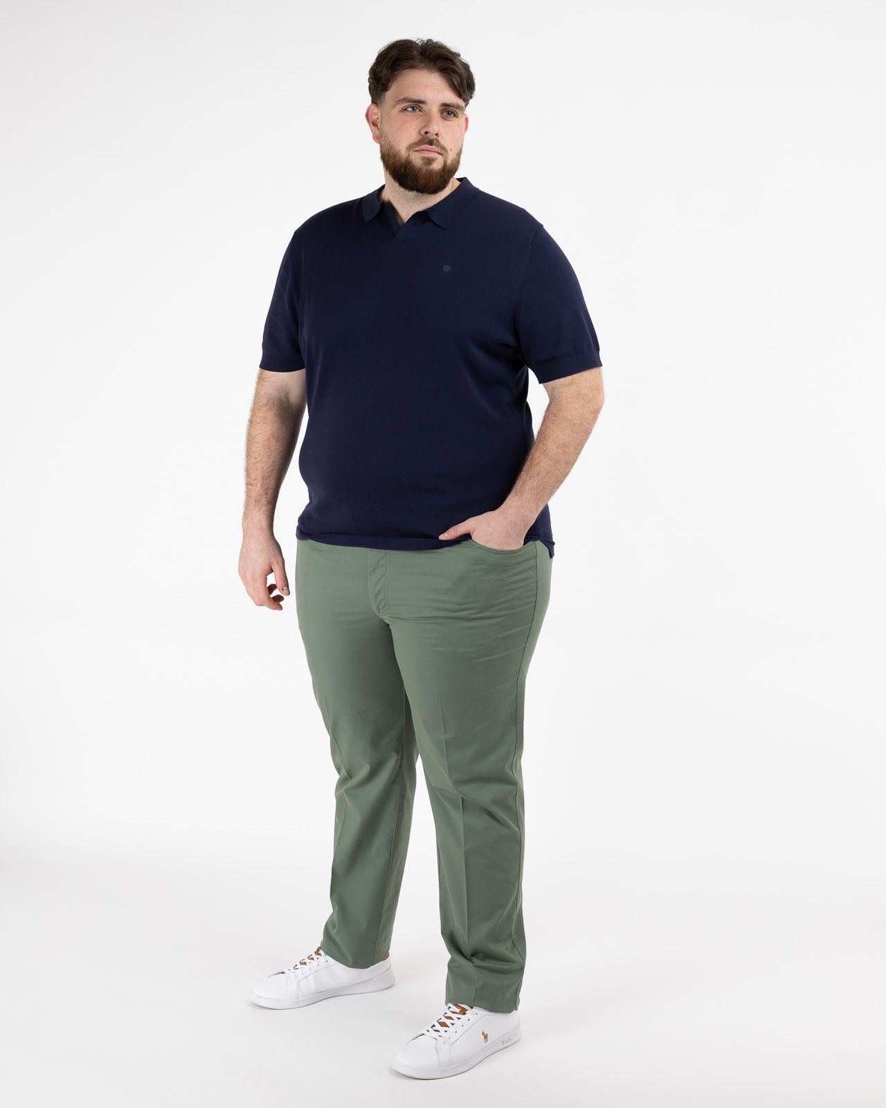 Polo pull grande taille bleu marine