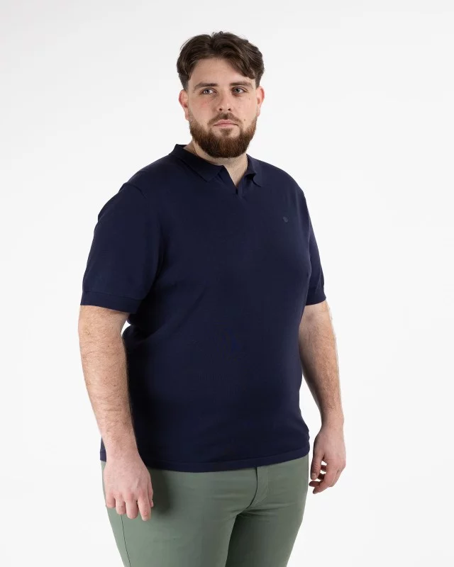 Polo pull grande taille bleu marine