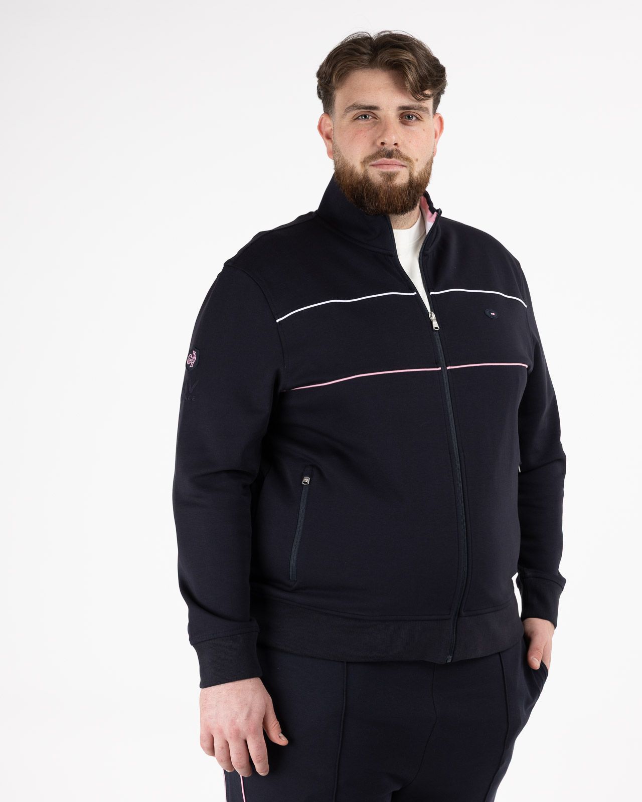 Haut de survêtement grande taille bleu marine