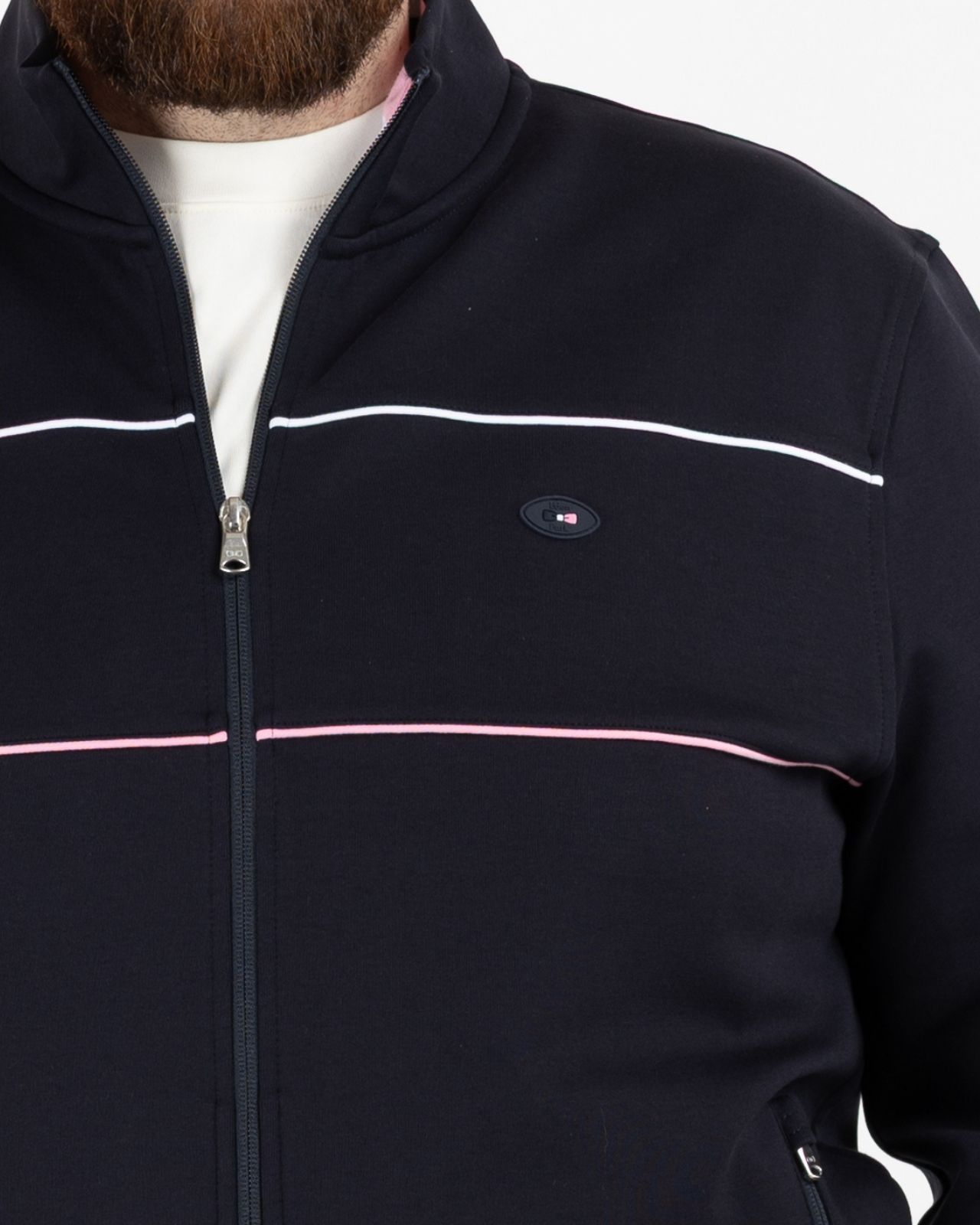 Haut de survêtement grande taille bleu marine