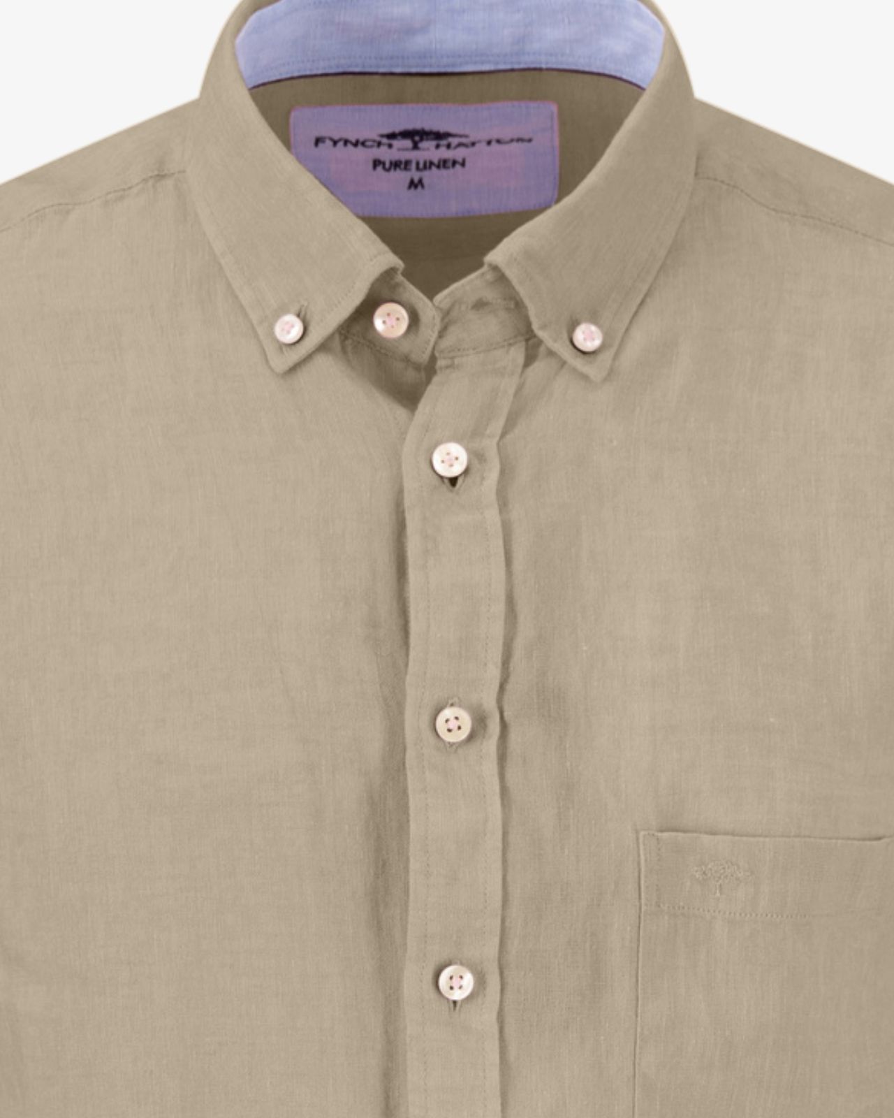 Chemise en lin pour homme grand beige