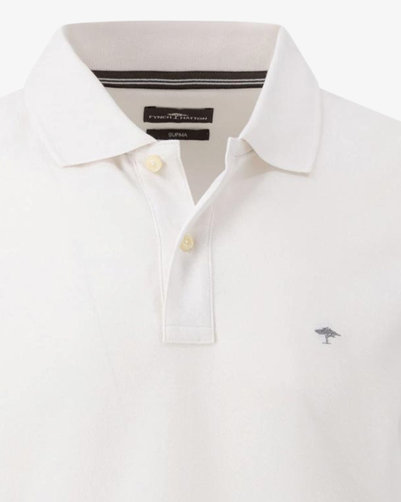 Polo piqué pima pour homme grand blanc