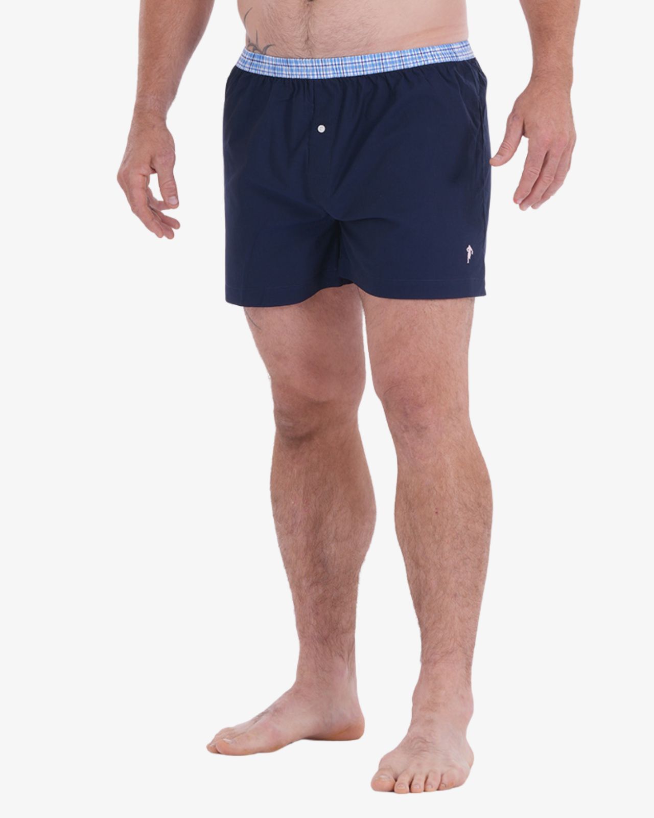 Pack de 2 caleçons à carreaux grande taille bleu marine