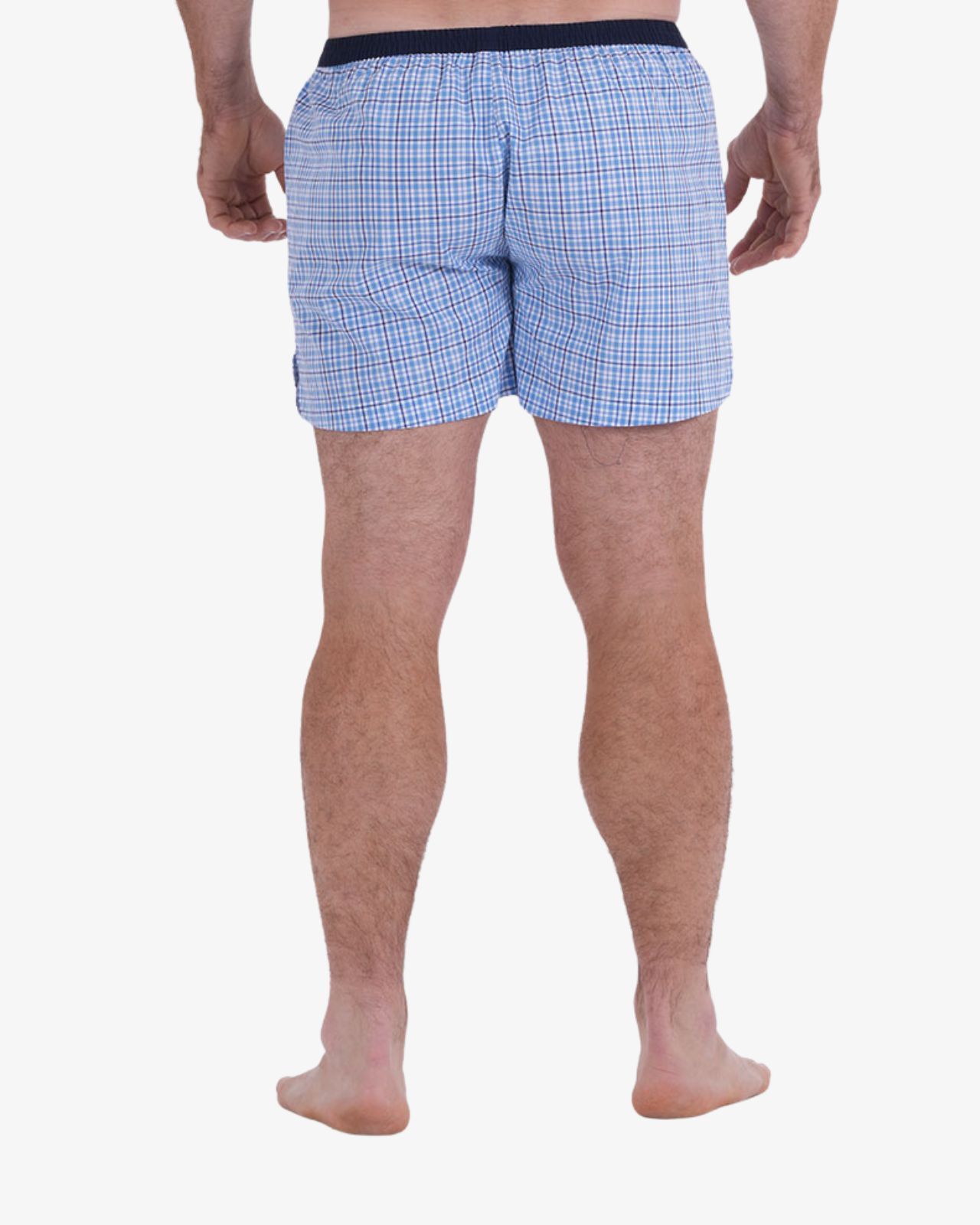 Pack de 2 caleçons à carreaux grande taille bleu marine