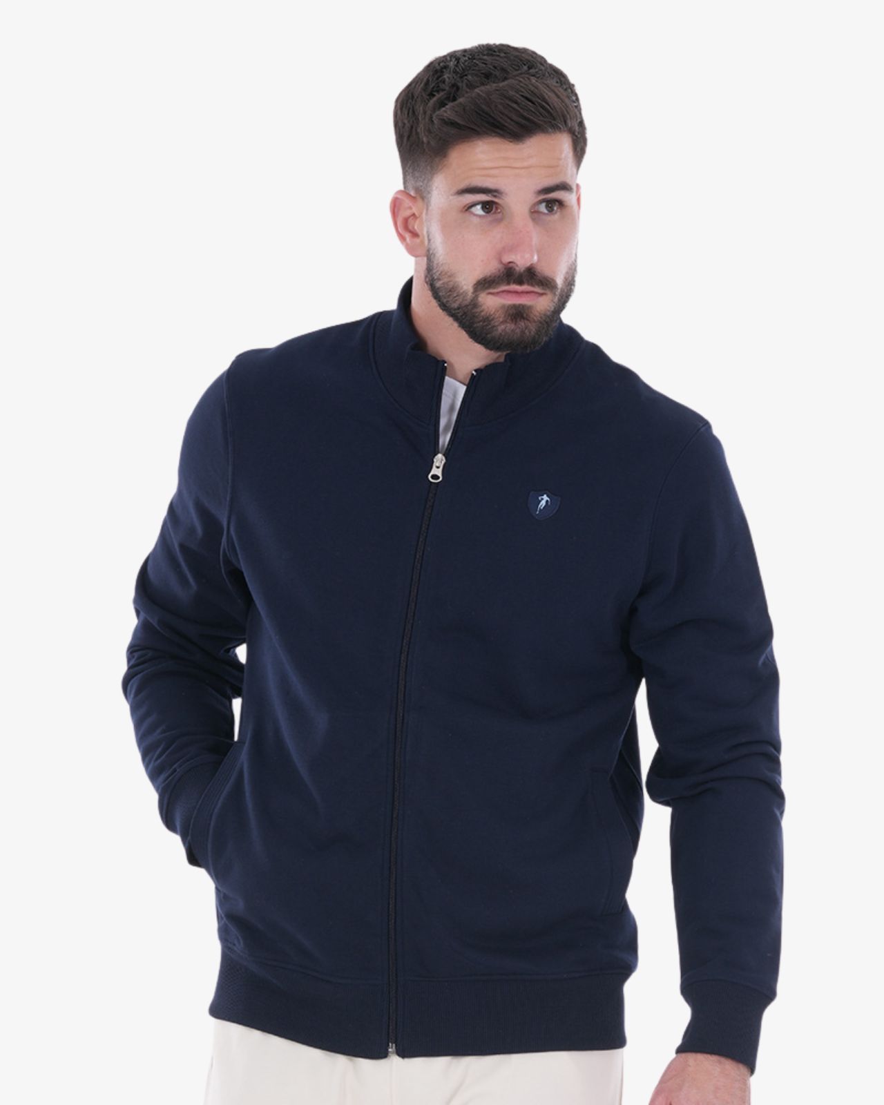 Haut de survêtement terry grande taille bleu marine