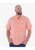 Chemisette en lin grande taille corail