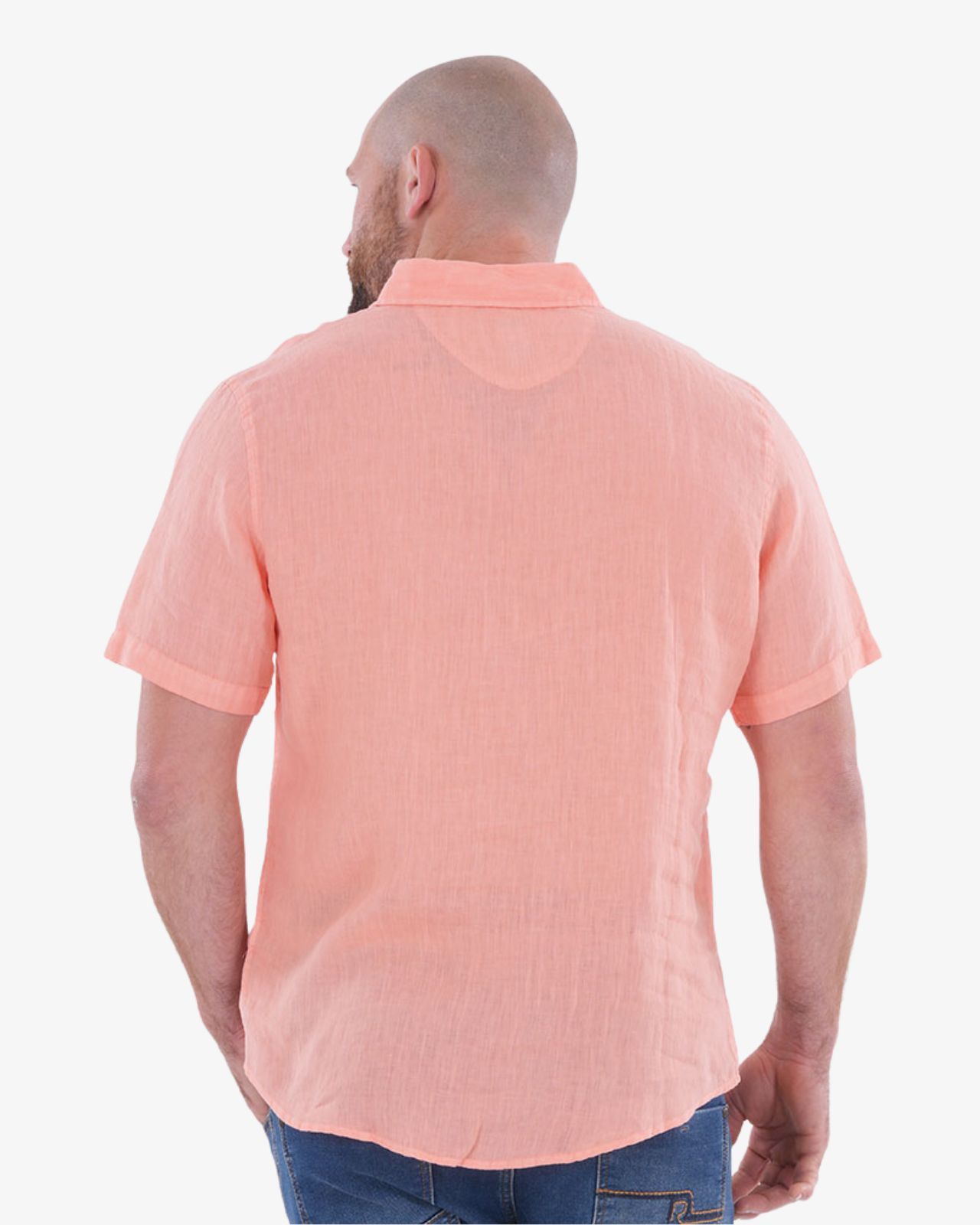 Chemisette en lin grande taille corail