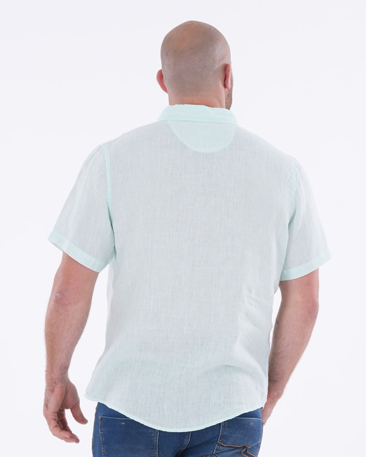 Chemisette en lin grande taille vert aqua