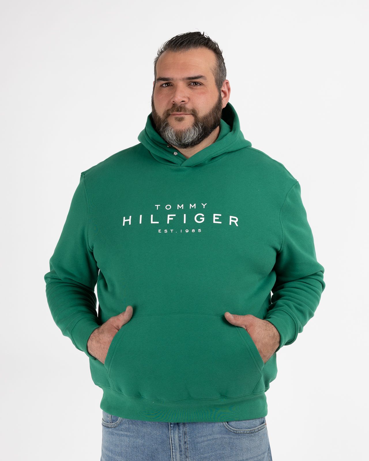 Sweat à capuche grande taille vert