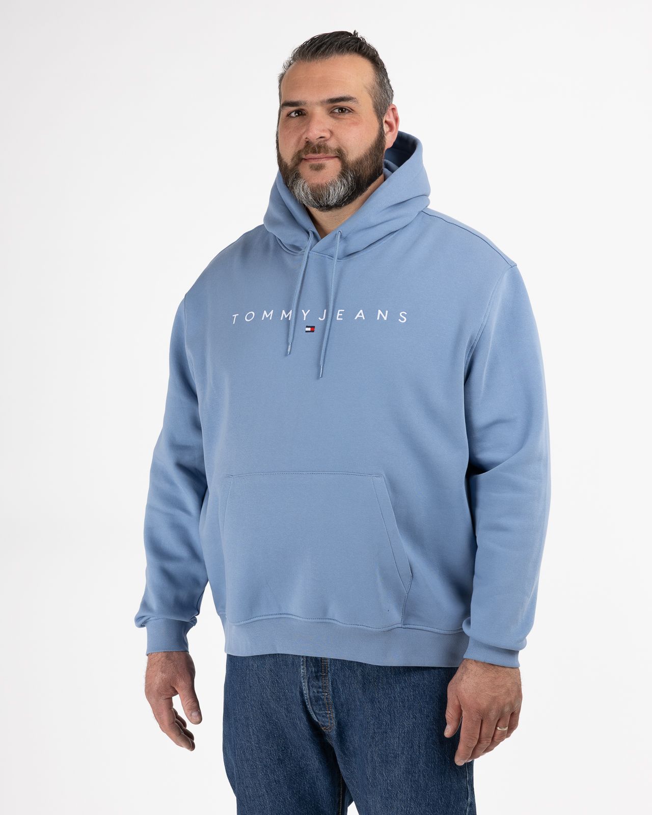 Sweat à capuche grande taille bleu