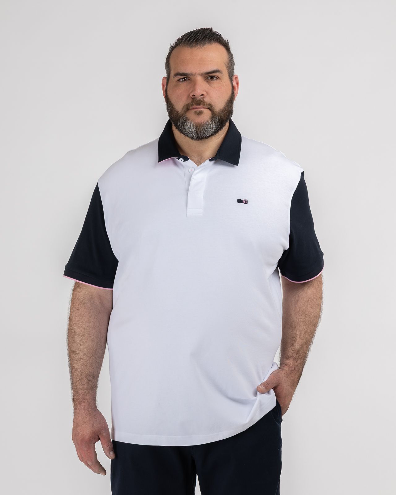 Polo jersey grande taille blanc