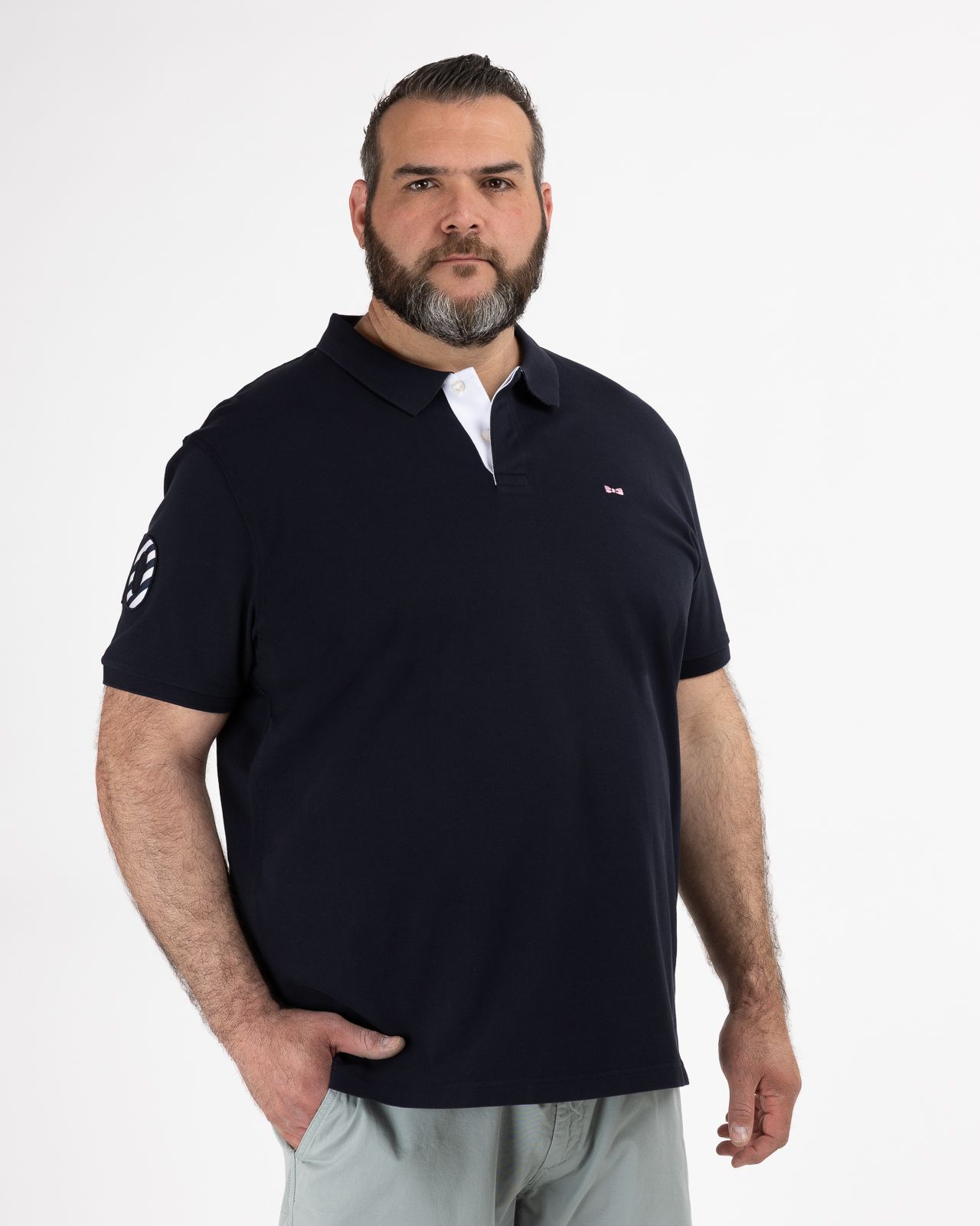 Polo piqué grande taille bleu marine