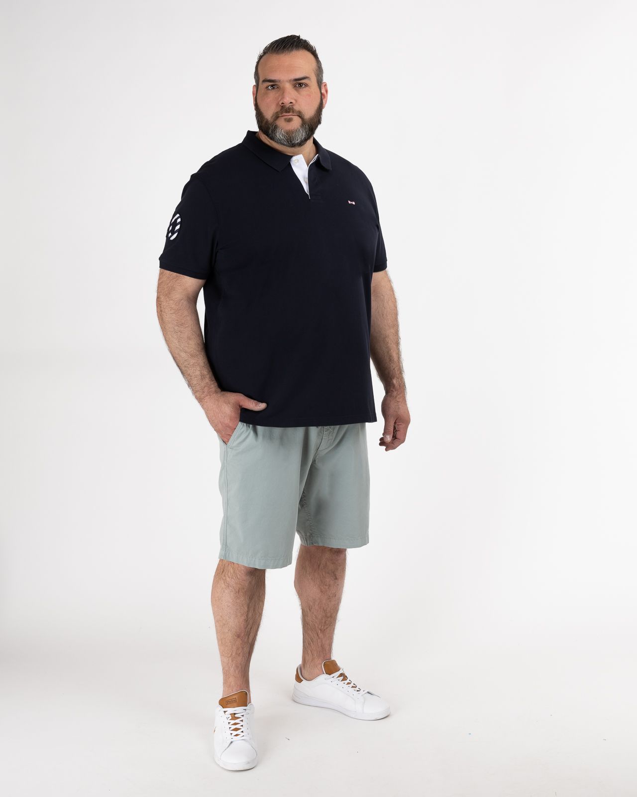 Polo piqué grande taille bleu marine