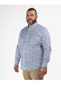 Chemise à fleurs grande taille bleu ciel