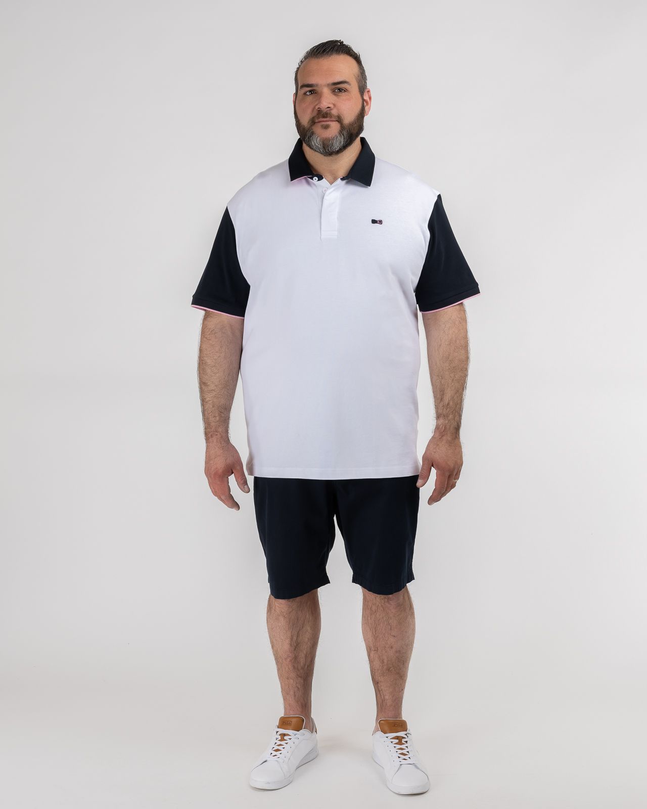 Short chino grande taille bleu marine