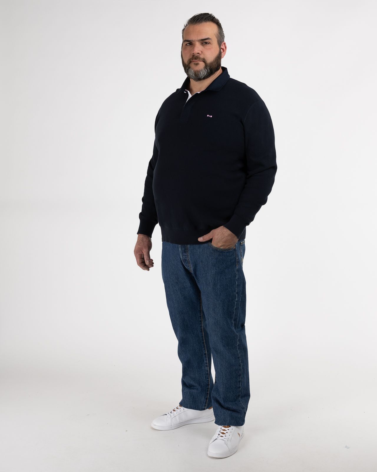 Pull grande taille bleu marine