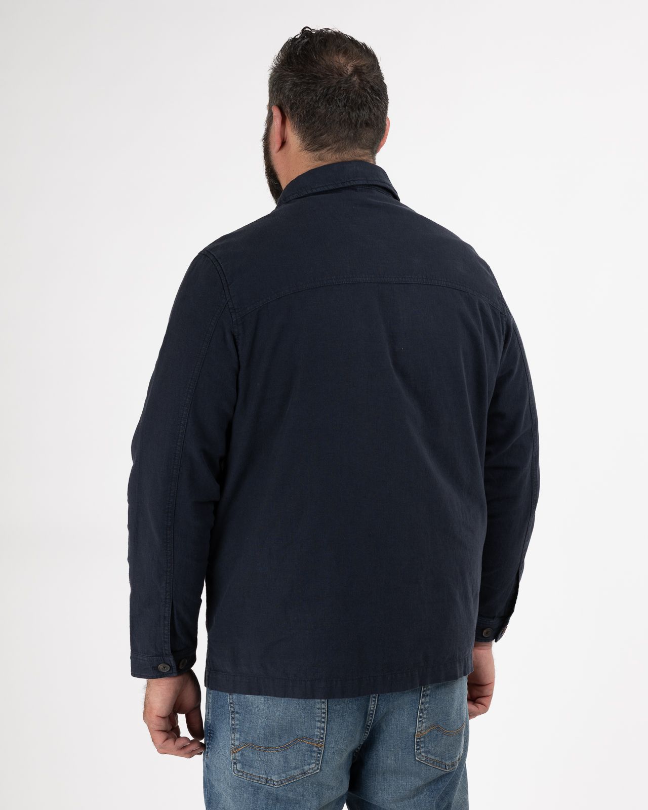 Surchemise en coton lin grande taille bleu marine