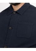 Surchemise en coton lin grande taille bleu marine
