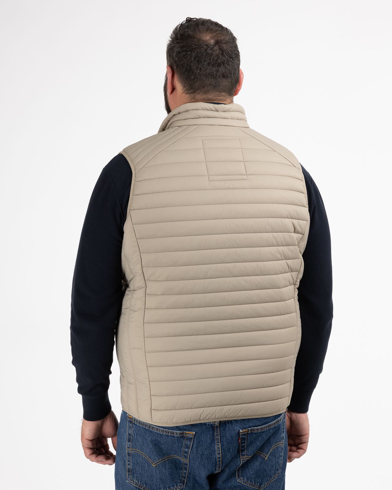 Doudoune sans manches légère grande taille beige