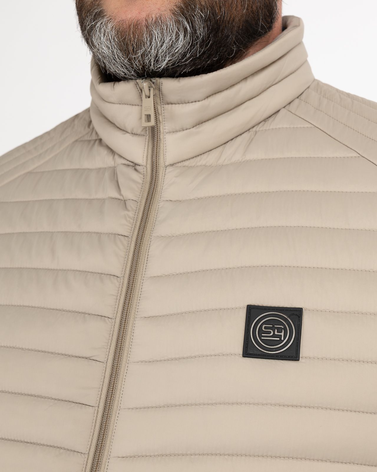 Doudoune sans manches légère grande taille beige