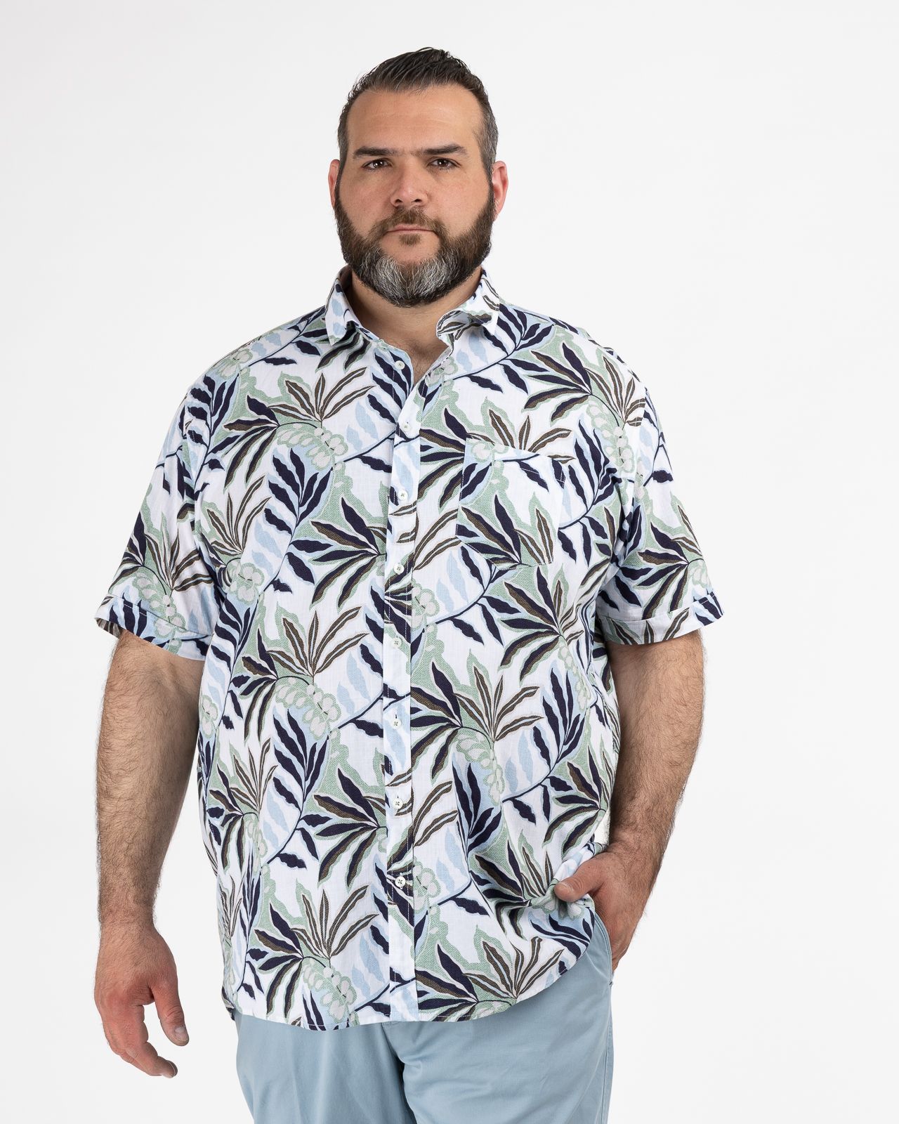 Chemisette grande taille vert facile à repasser