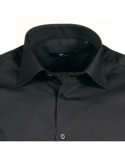 Chemise noire cintrée  : manches extra longues 72 cm