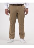 Pantalon chino en twill avec ceinture grande taille beige
